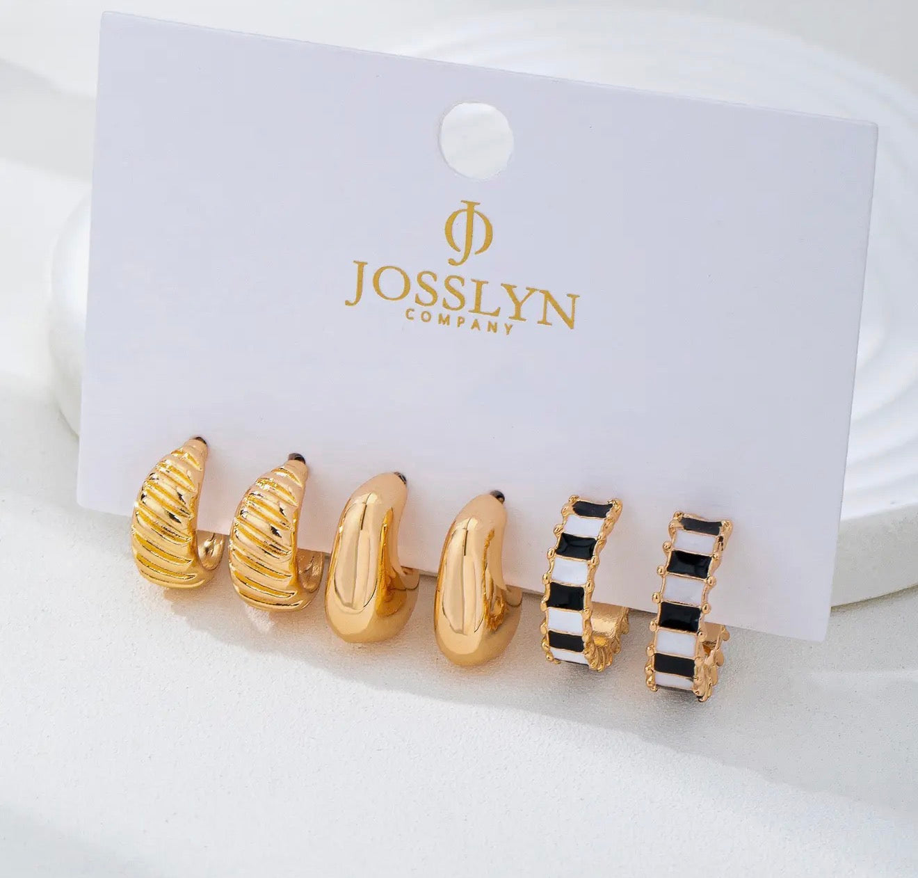Trio Earrings Checkered