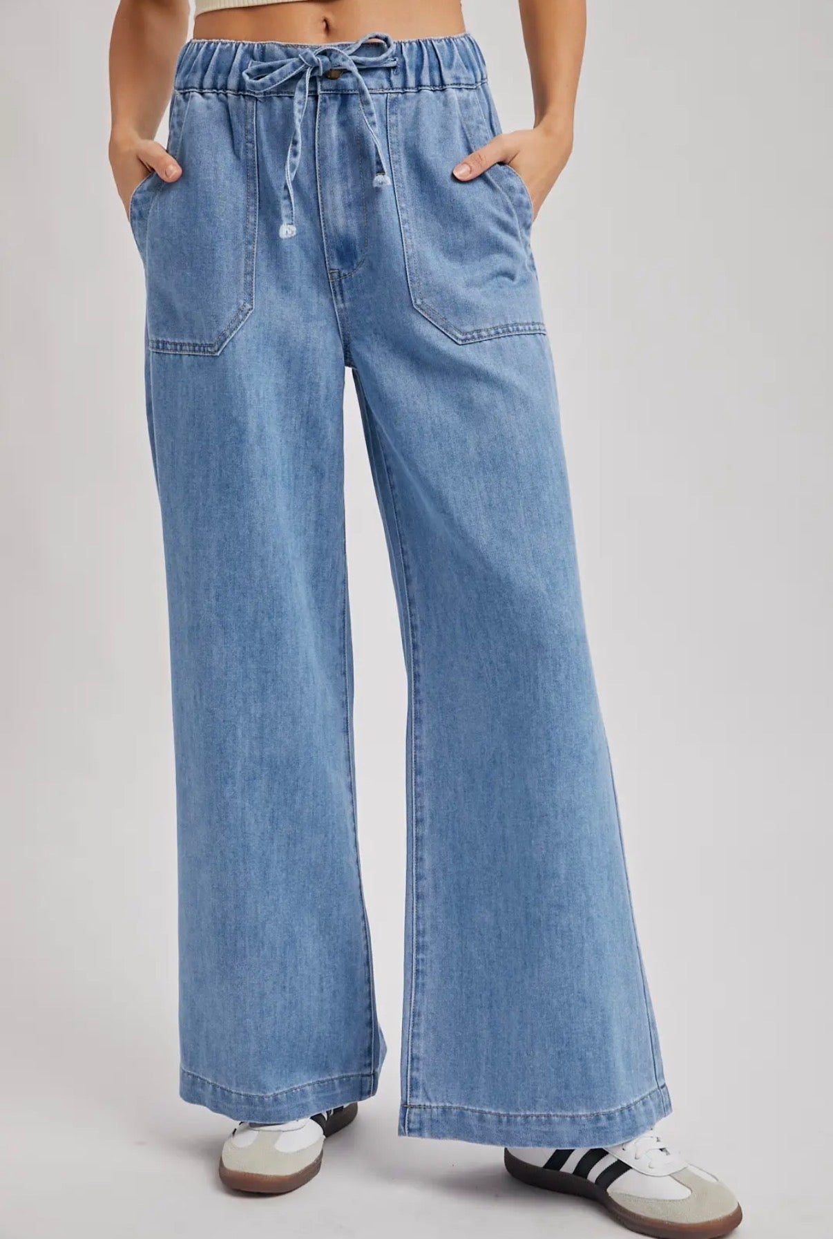 Paper Bag Wide Leg Jeans