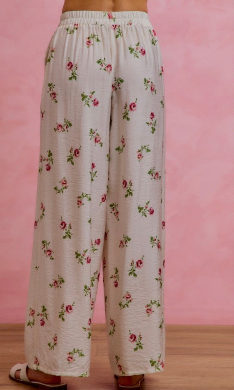 Floral & Lace Matching Pants Set