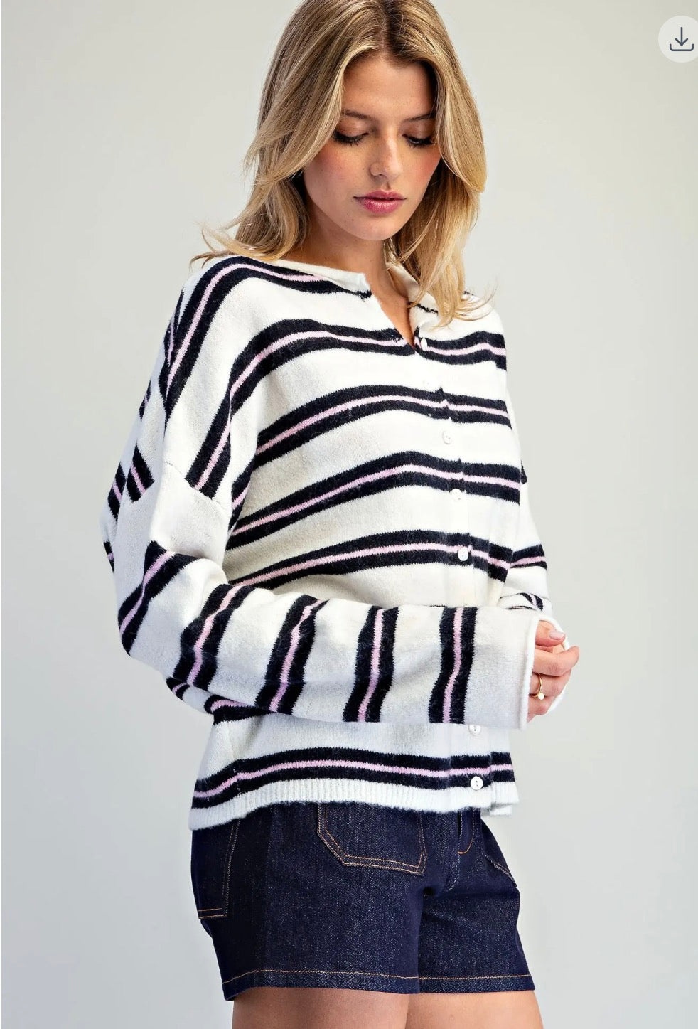 Midnight Berry Stripe Cadigan