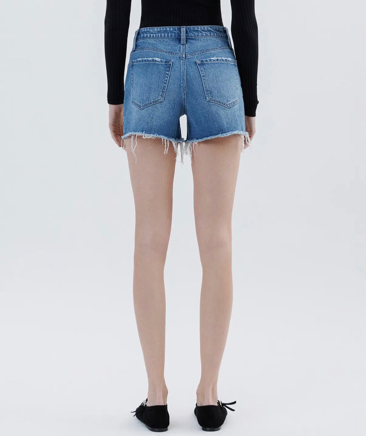 Raw Hem Denim Shorts