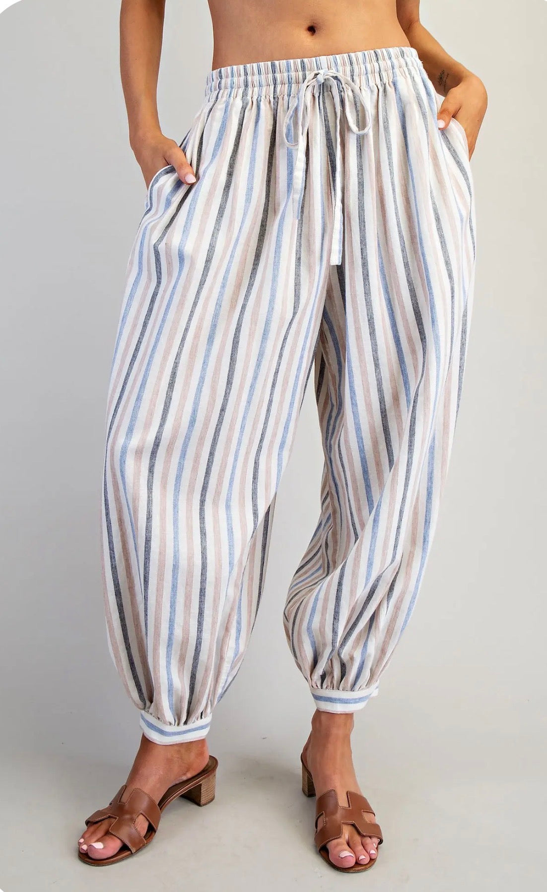 Ocean Breeze Stripe Balloon Joggers