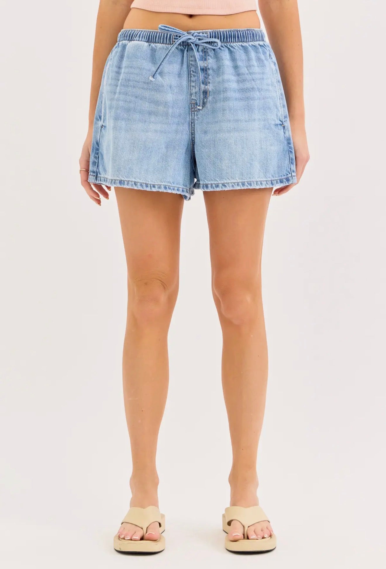 High Rise Drawstring Shorts