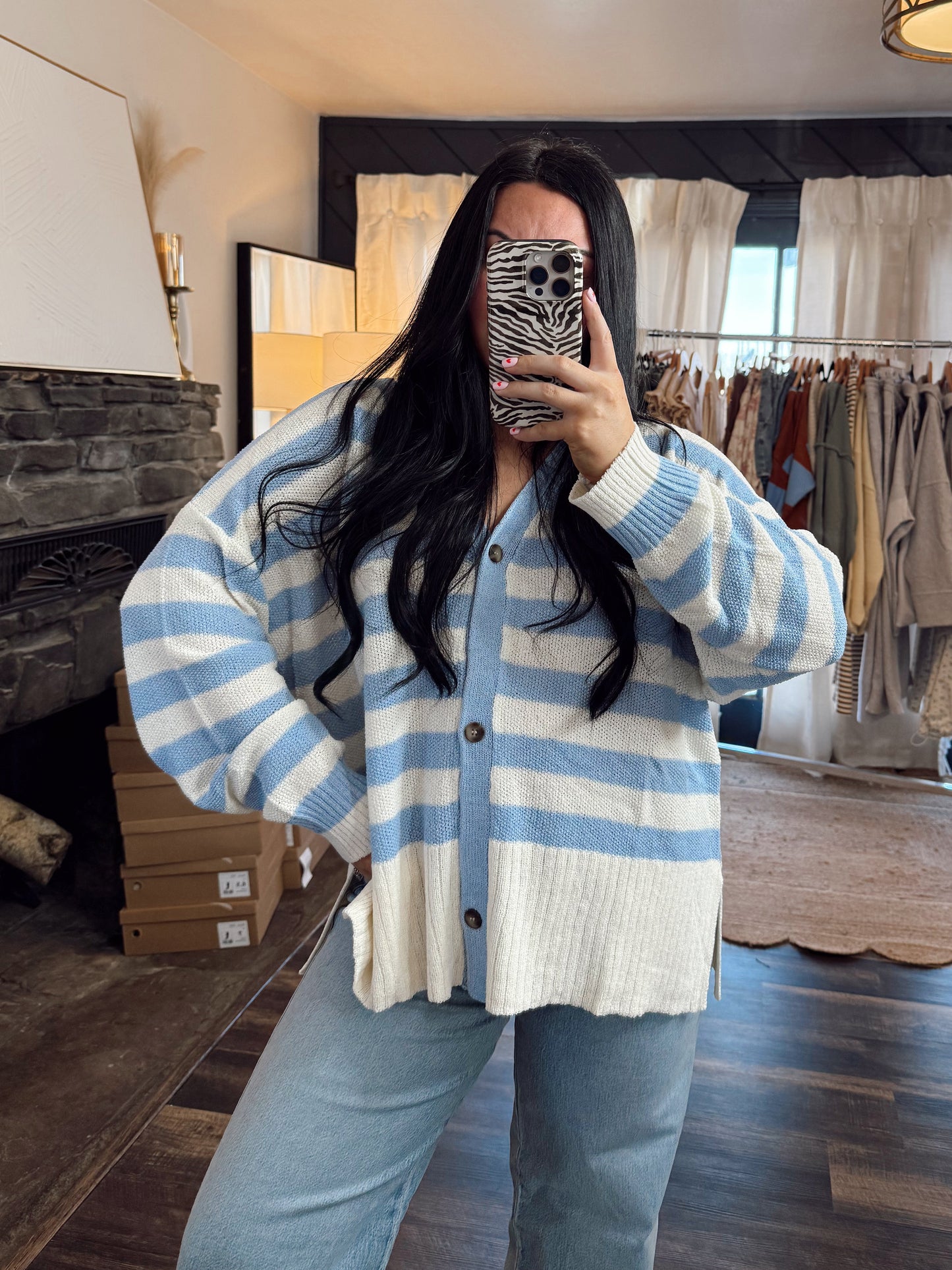 Cozy and Free Stripe Cardigan