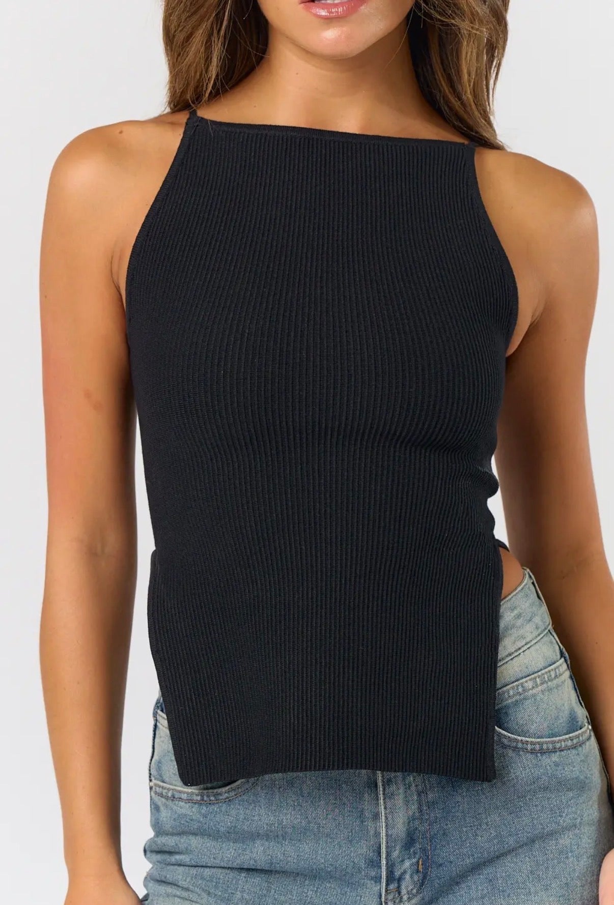 Hadley Ribbed Split Hem Tank Top