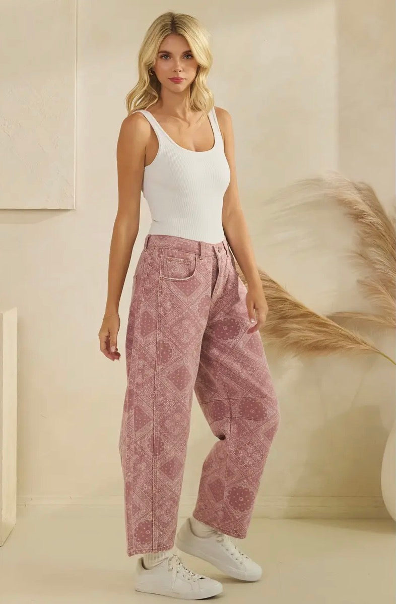 Pink Paisley Pants