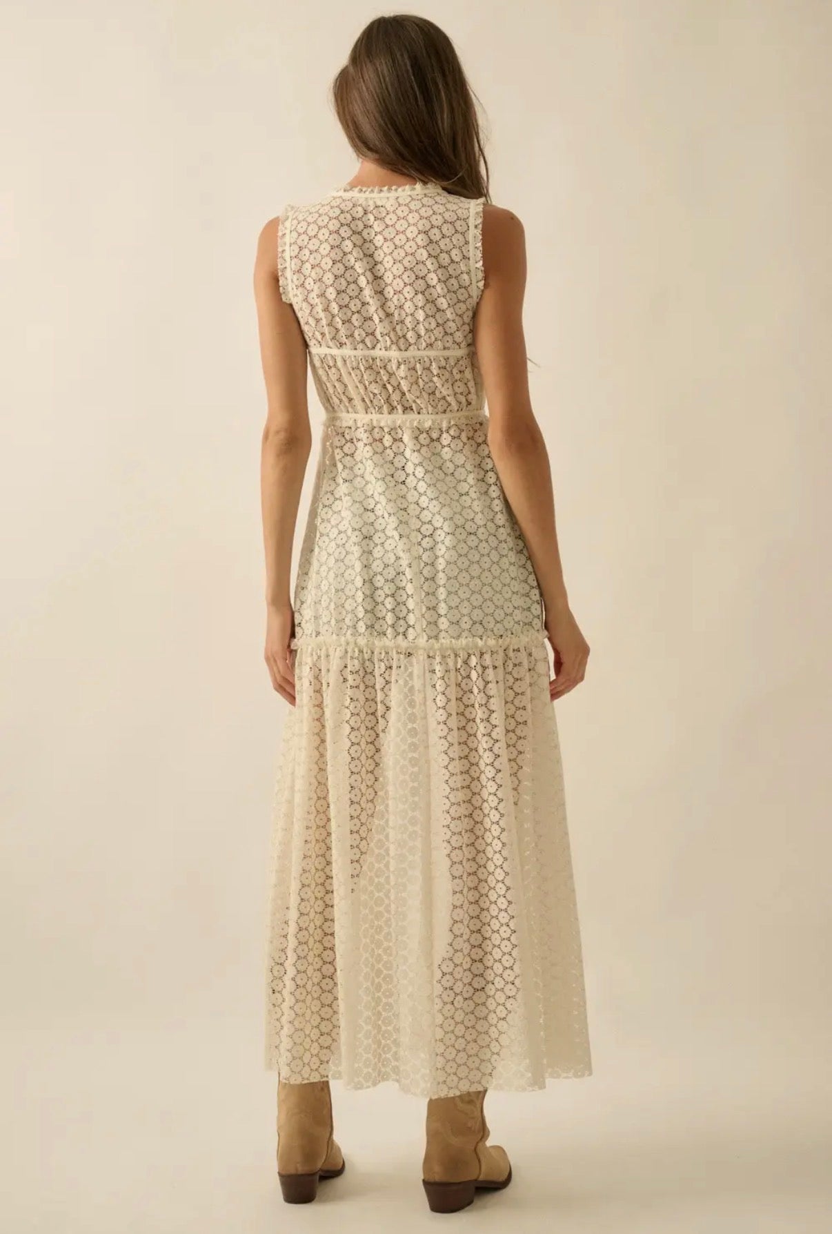 Crochet Tie Front Maxi Top