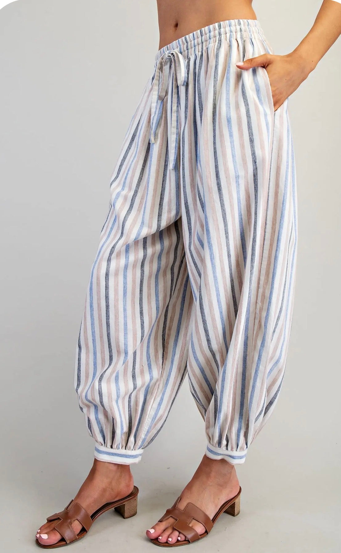 Ocean Breeze Stripe Balloon Joggers