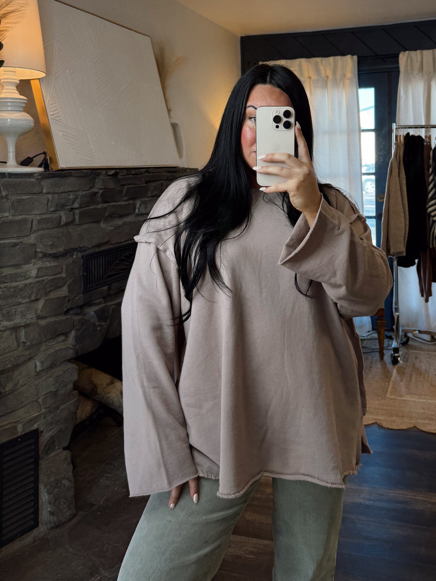 Oversized Raw Edge Pullover