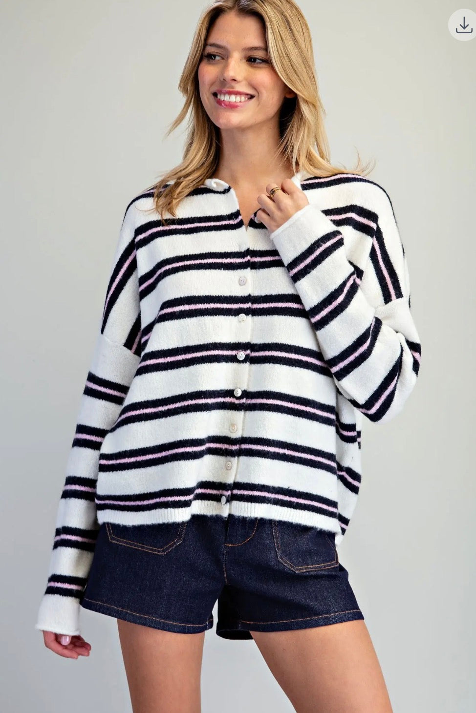Midnight Berry Stripe Cadigan