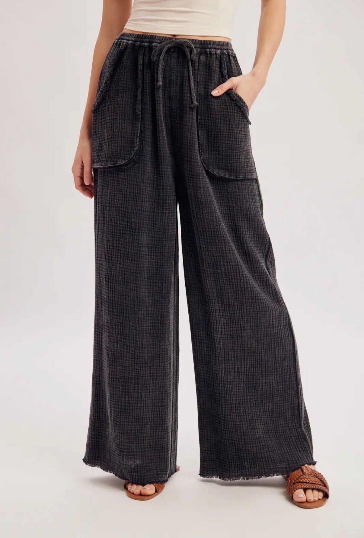 Gauze Wide-Leg Pants