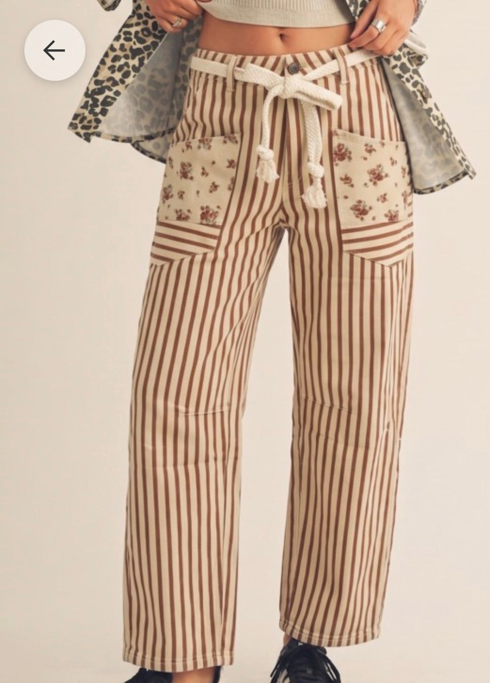 Mocha Stripe Patch Pants