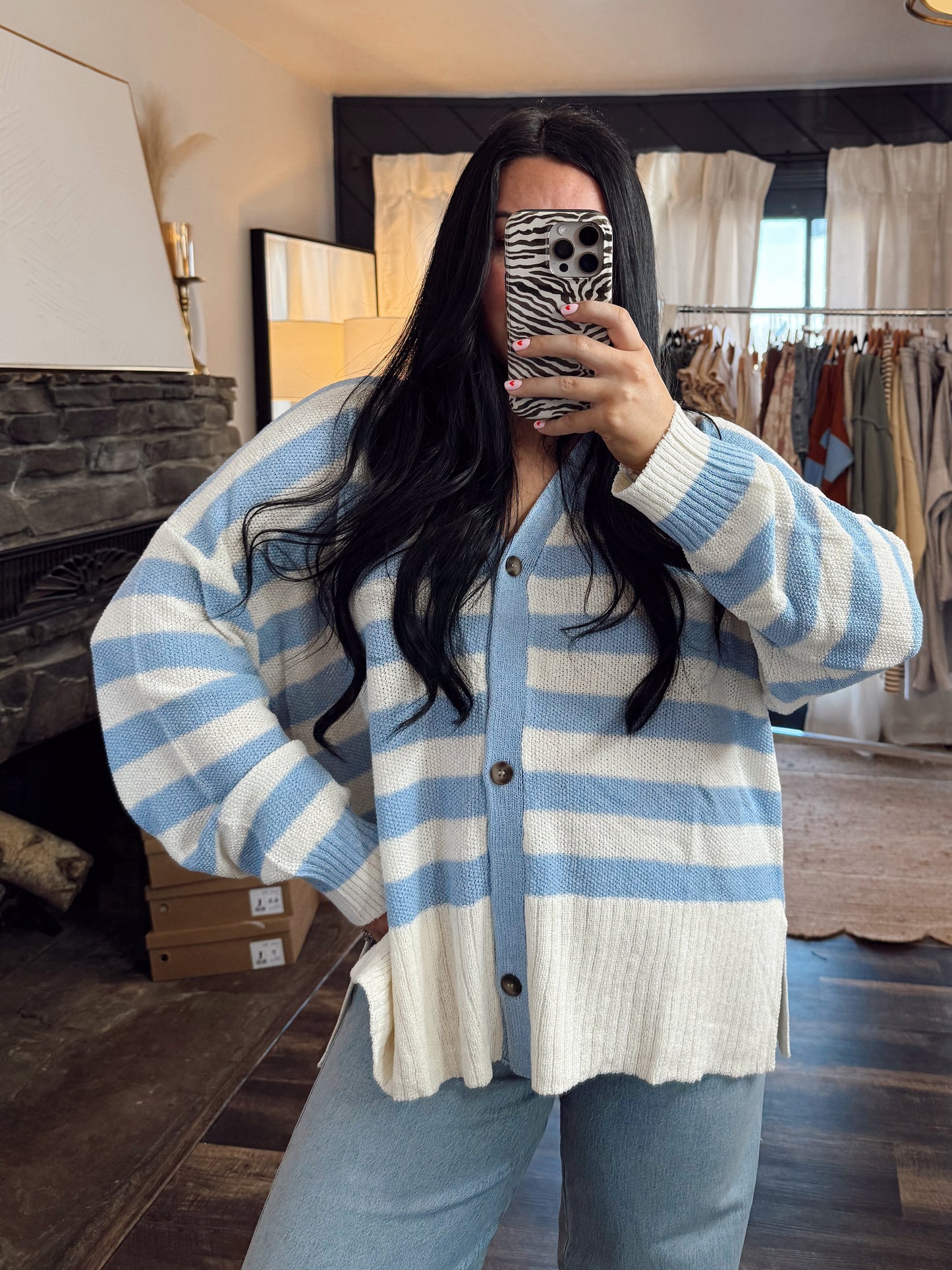 Cozy and Free Stripe Cardigan