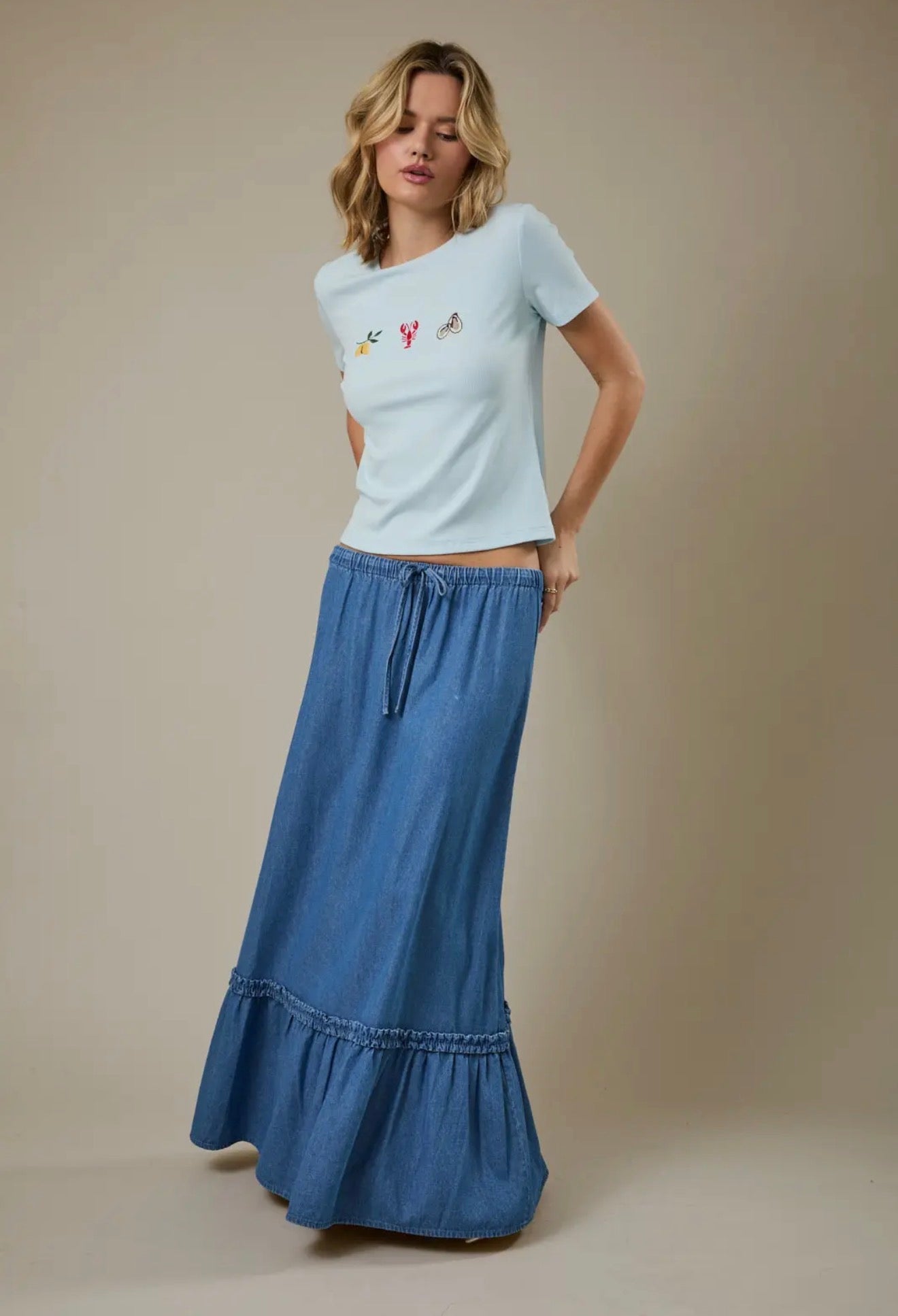 Denim Maxi Skirt