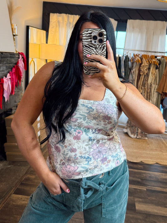 Floral Square Neck Top