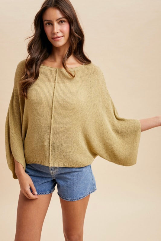 Dolman Sleeve Olive Sweater