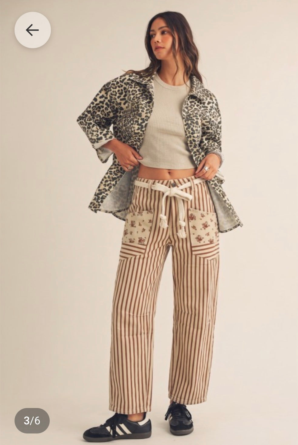 Mocha Stripe Patch Pants
