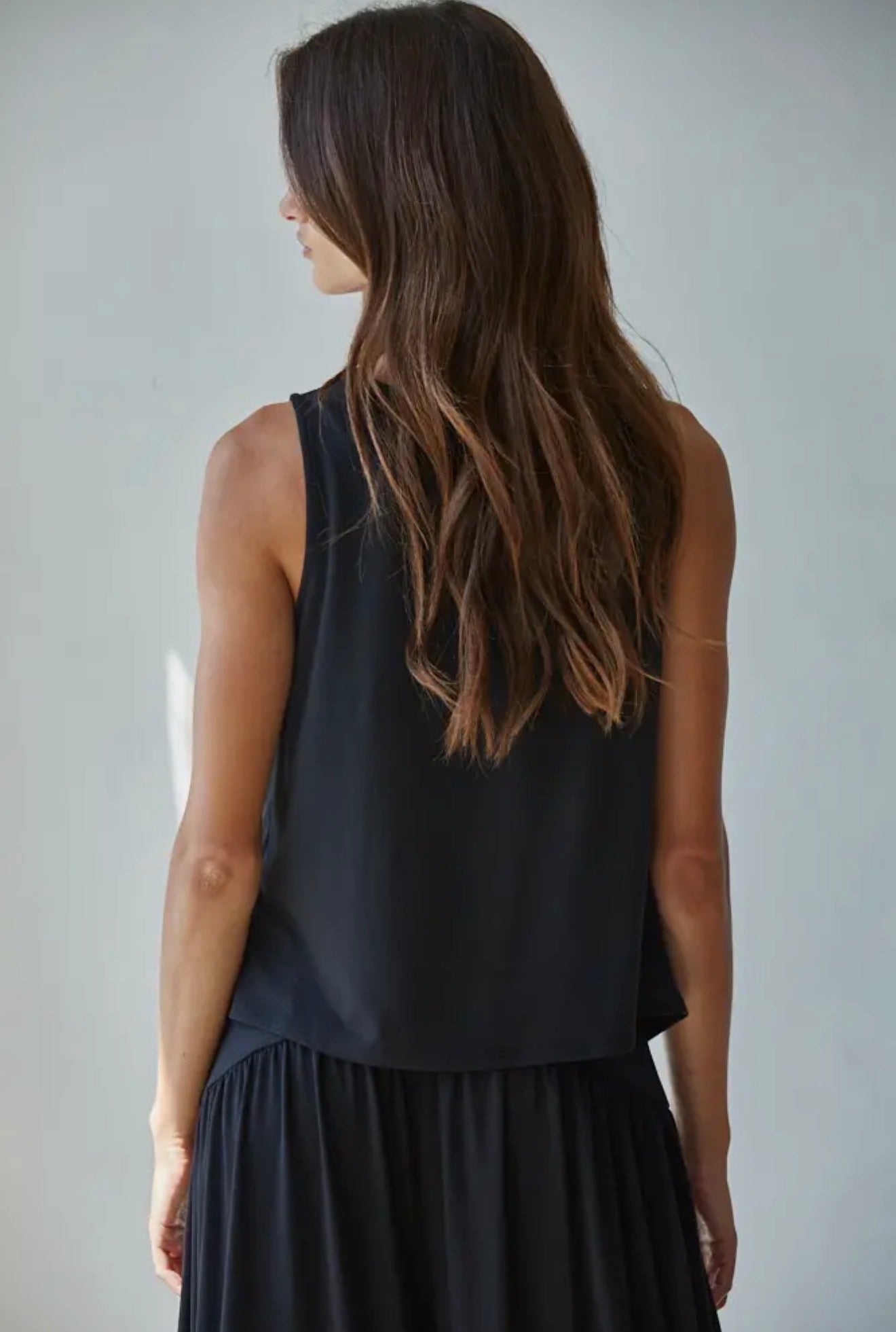 Black Cowl Neck Top