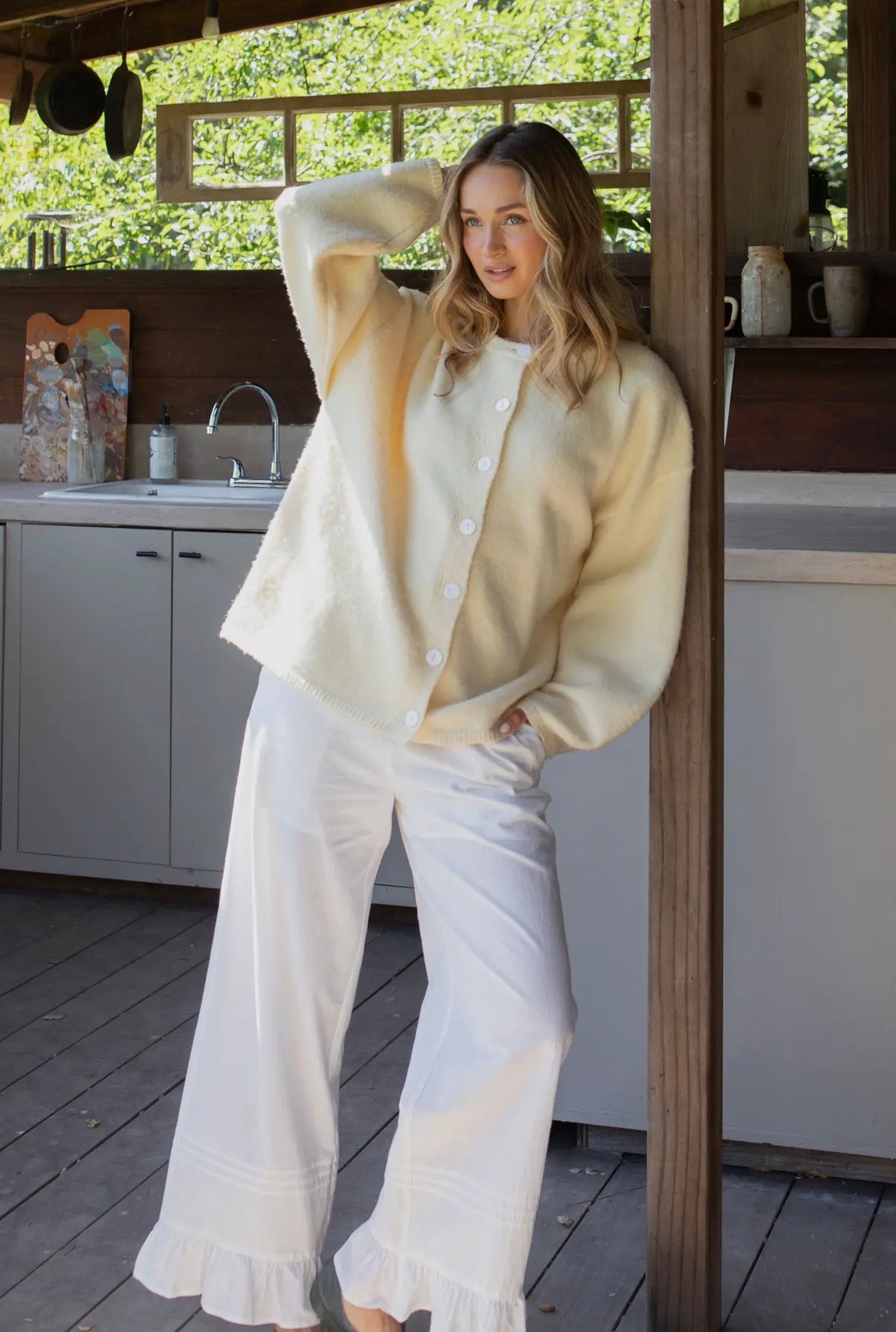 Butter Yellow Button Cardigan