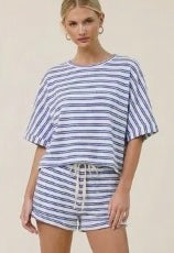 Striped Terry Cloth Tee Shirt