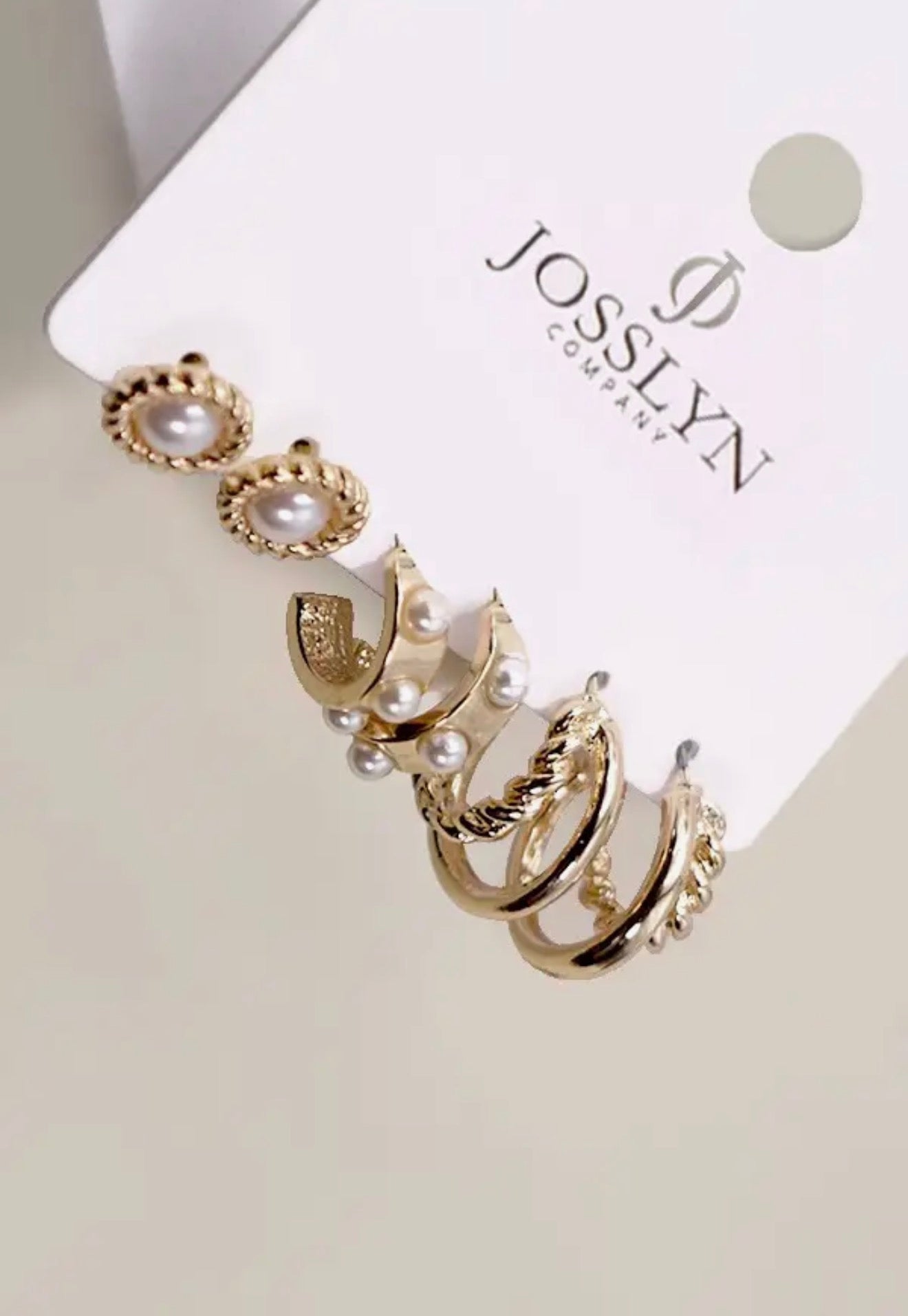 Trio Earrings Pearl Stud