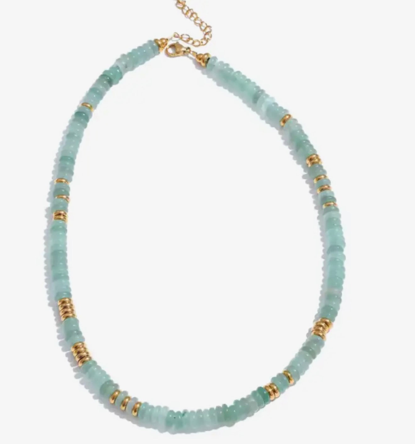 Aqua Stone Beaded Necklace