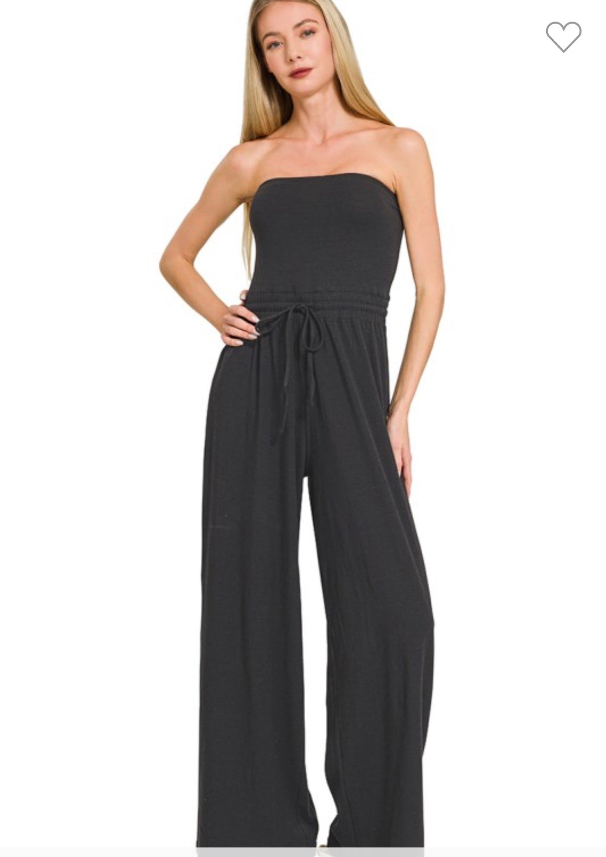 Black Strapless Jumpsuit