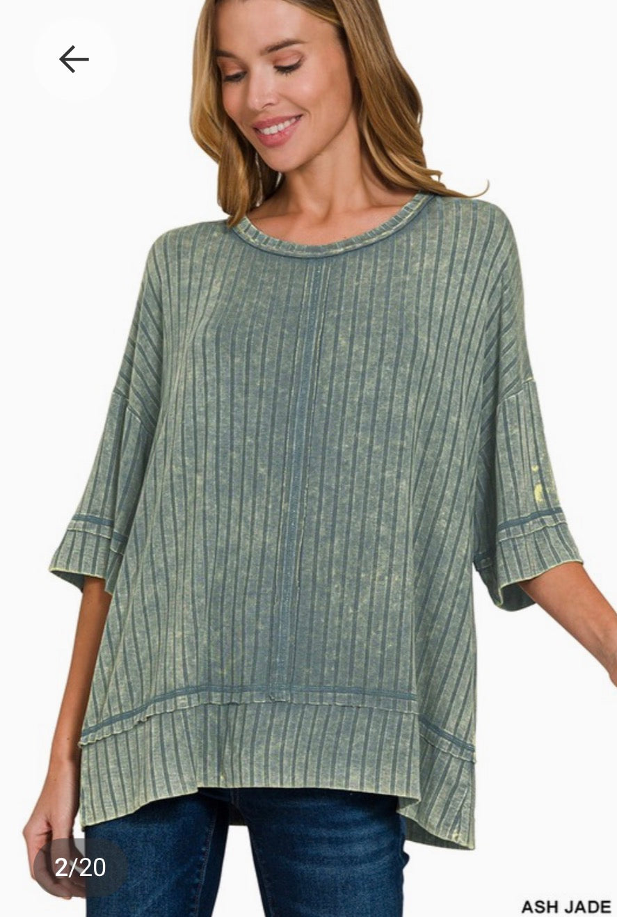 Ribbed Drop Shoulder Tee