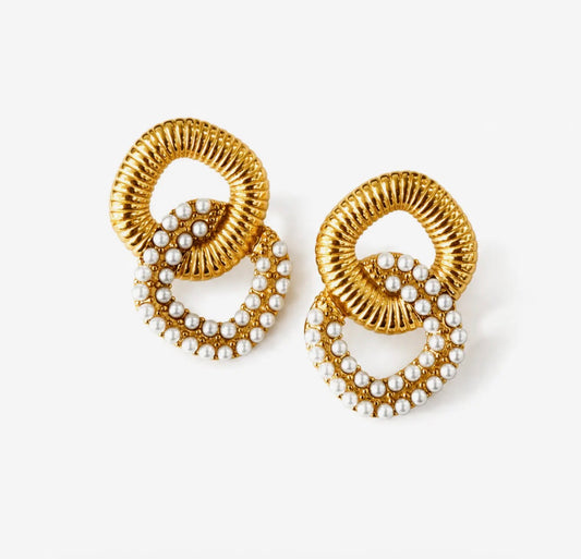 Celeste Pearl Link Earrings