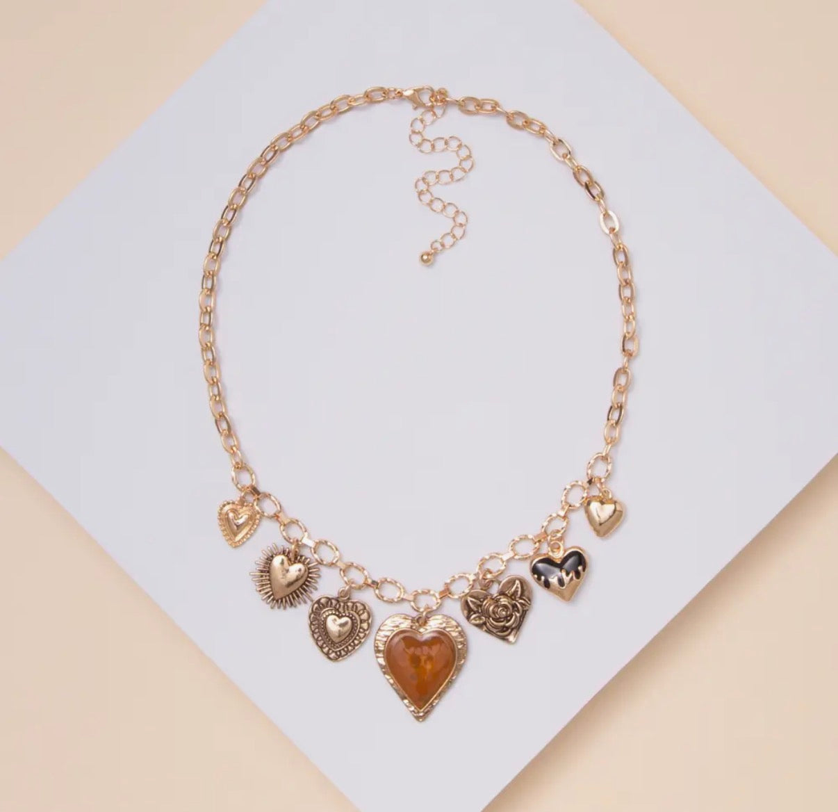 Brown Heart Charm Necklace