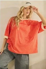 Retro Floral Oversized Tee Shirt