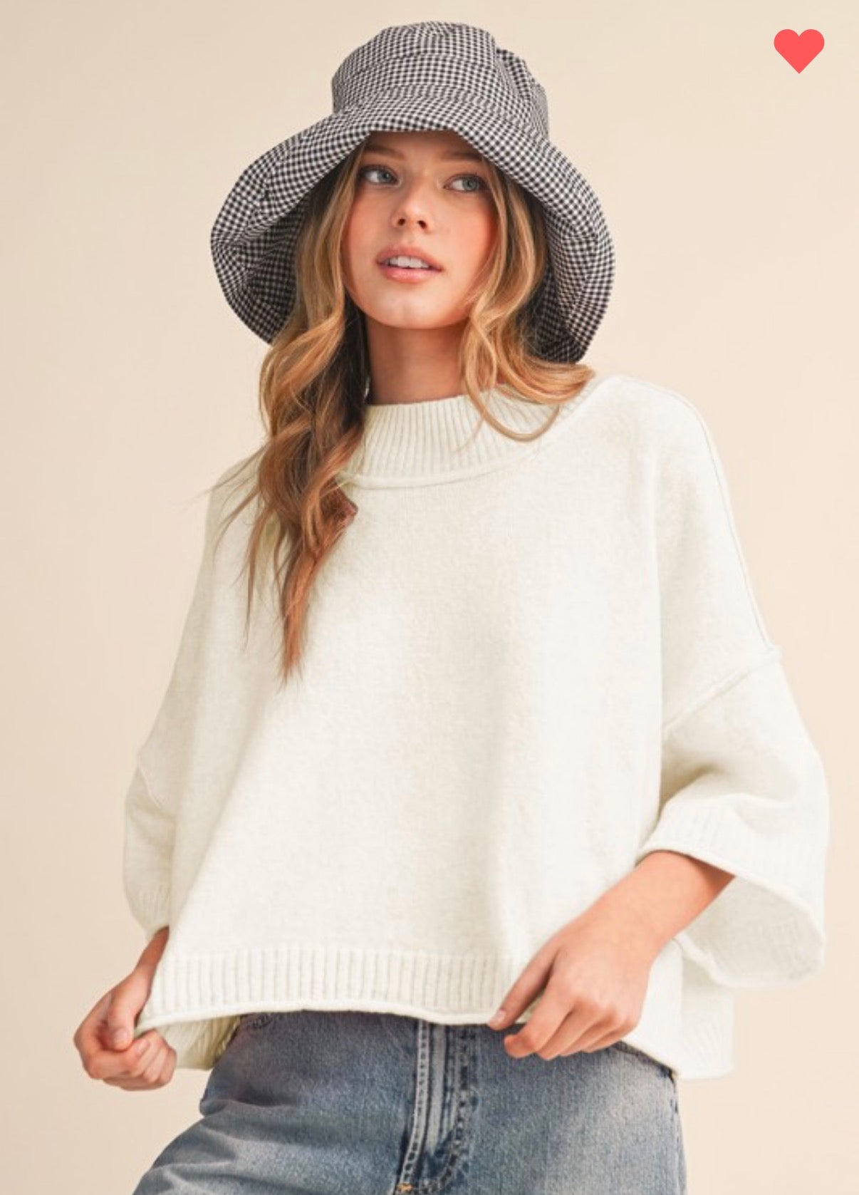 Mock Neck Short Sleeve Sweater