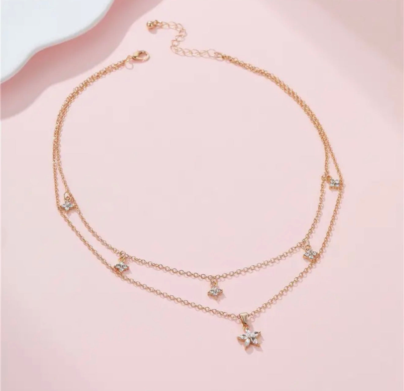 Crystal Star Layered Necklace