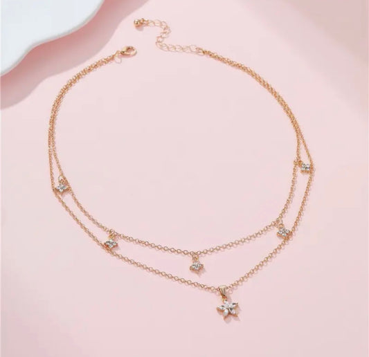 Crystal Star Layered Necklace