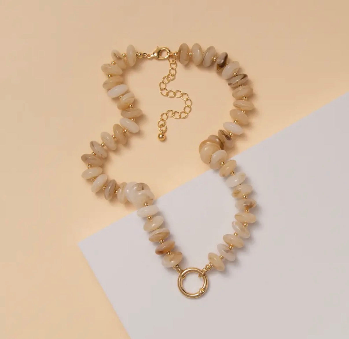 Beige Beaded Necklace