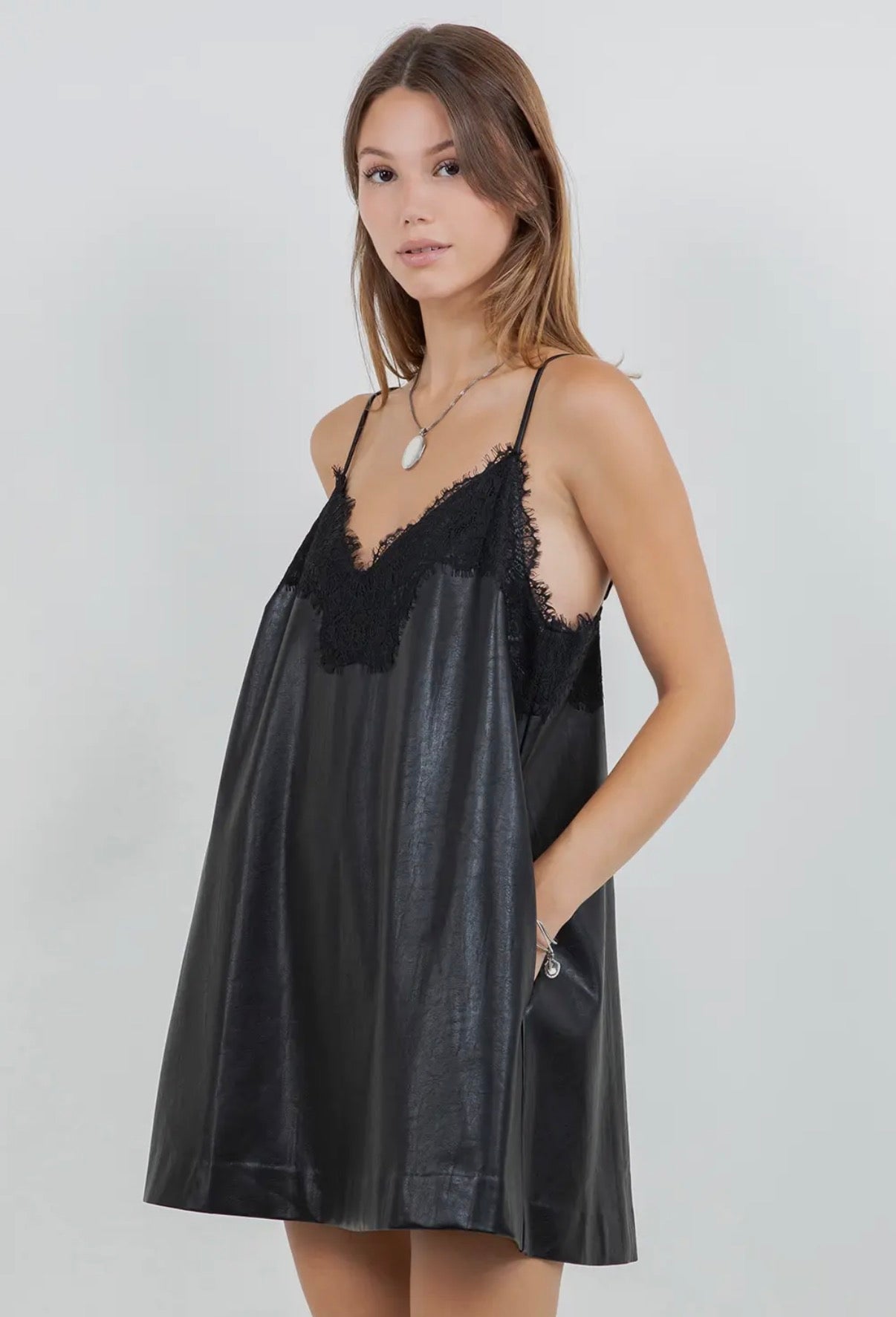 Black Leather Mini Dress