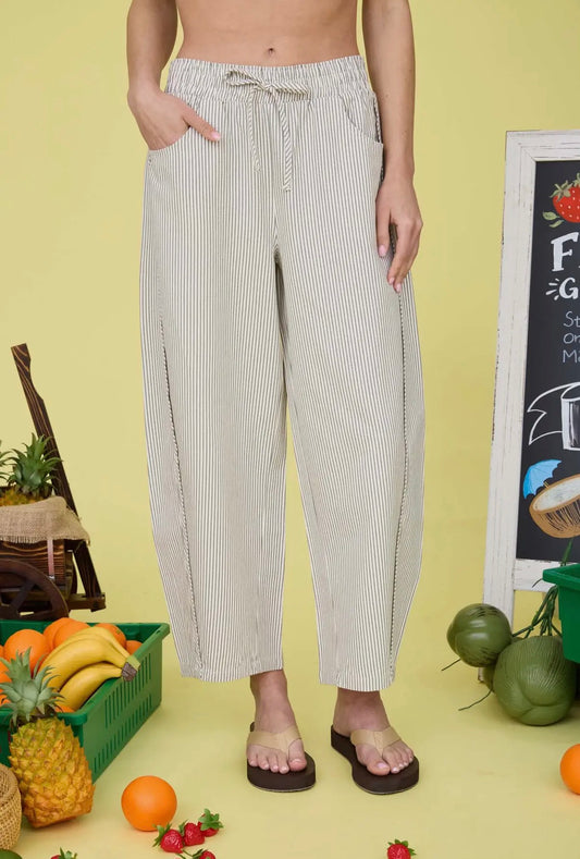 Stripe Elastic Pants