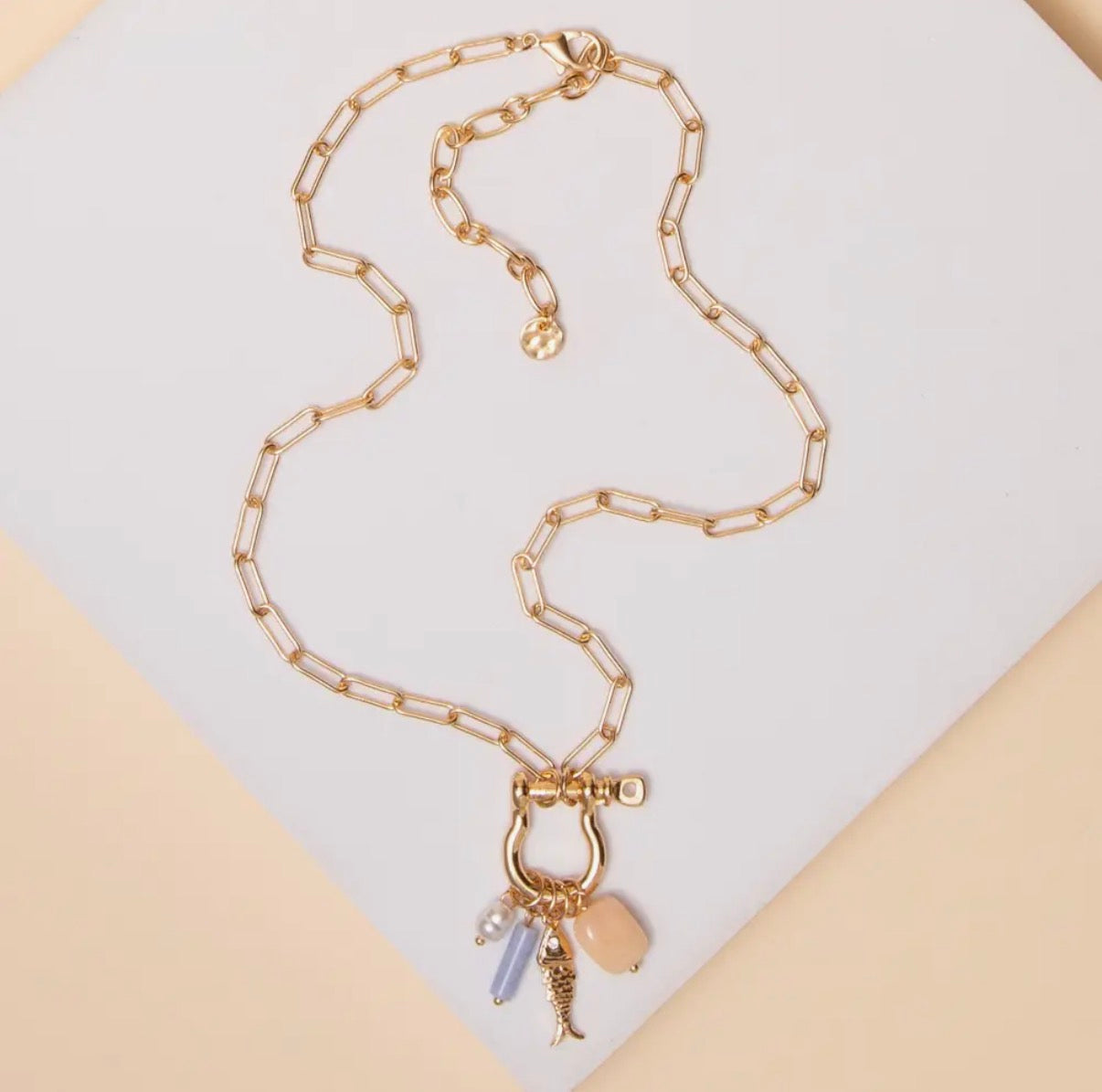 Multi Charm Fish Necklace