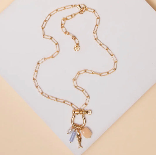 Multi Charm Fish Necklace