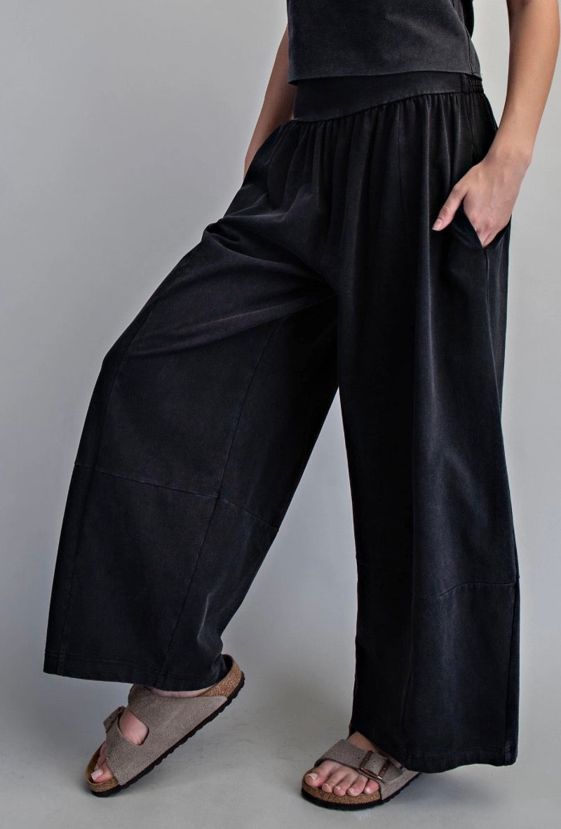 Ash Black Wide Leg Pants