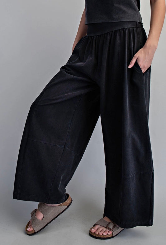 Ash Black Wide Leg Pants