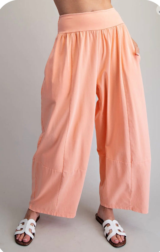 Mineral Washed Wide Leg Pants