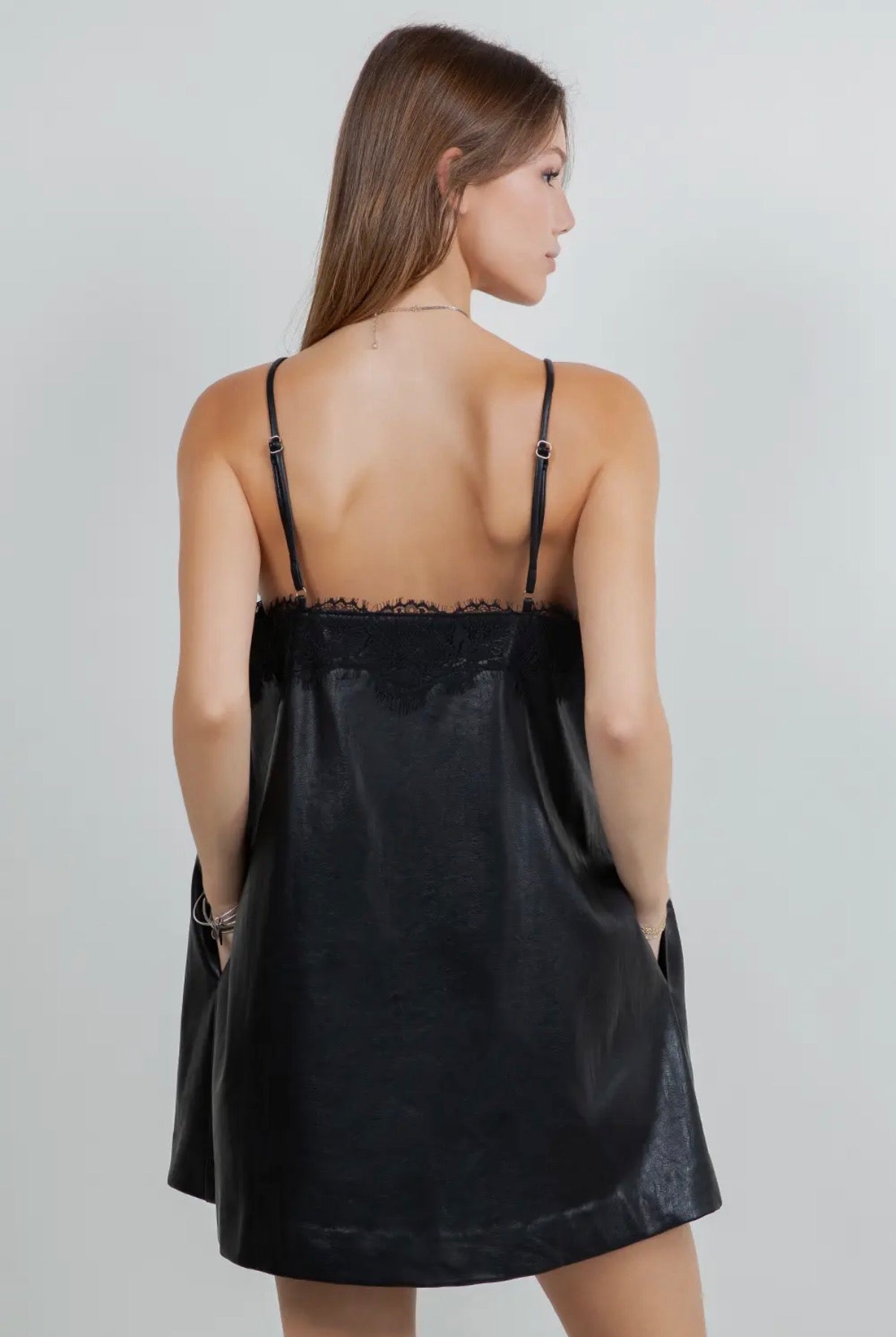 Black Leather Mini Dress