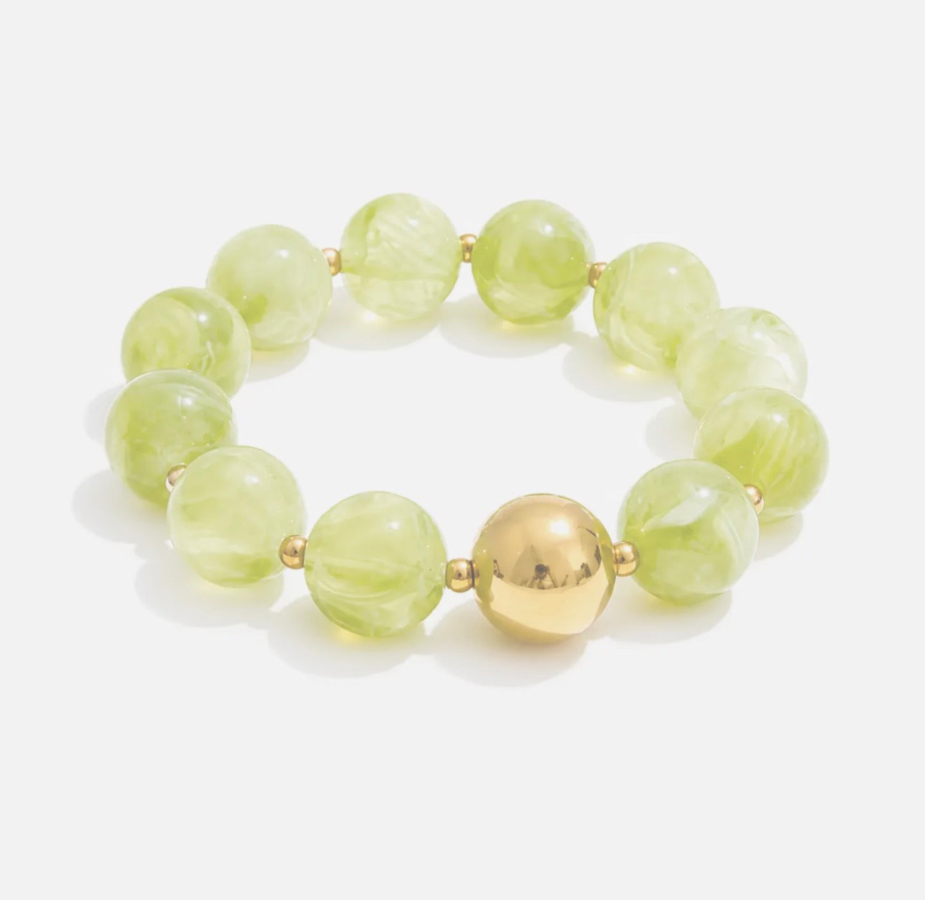 Lime Resin Beaded Bracelet
