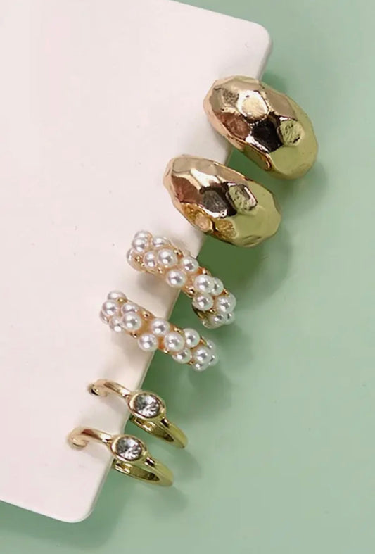 Trio Earrings Pearl
