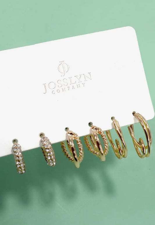 Trio Earrings Rhinestone