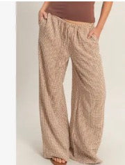Gingham Drawstring Pants