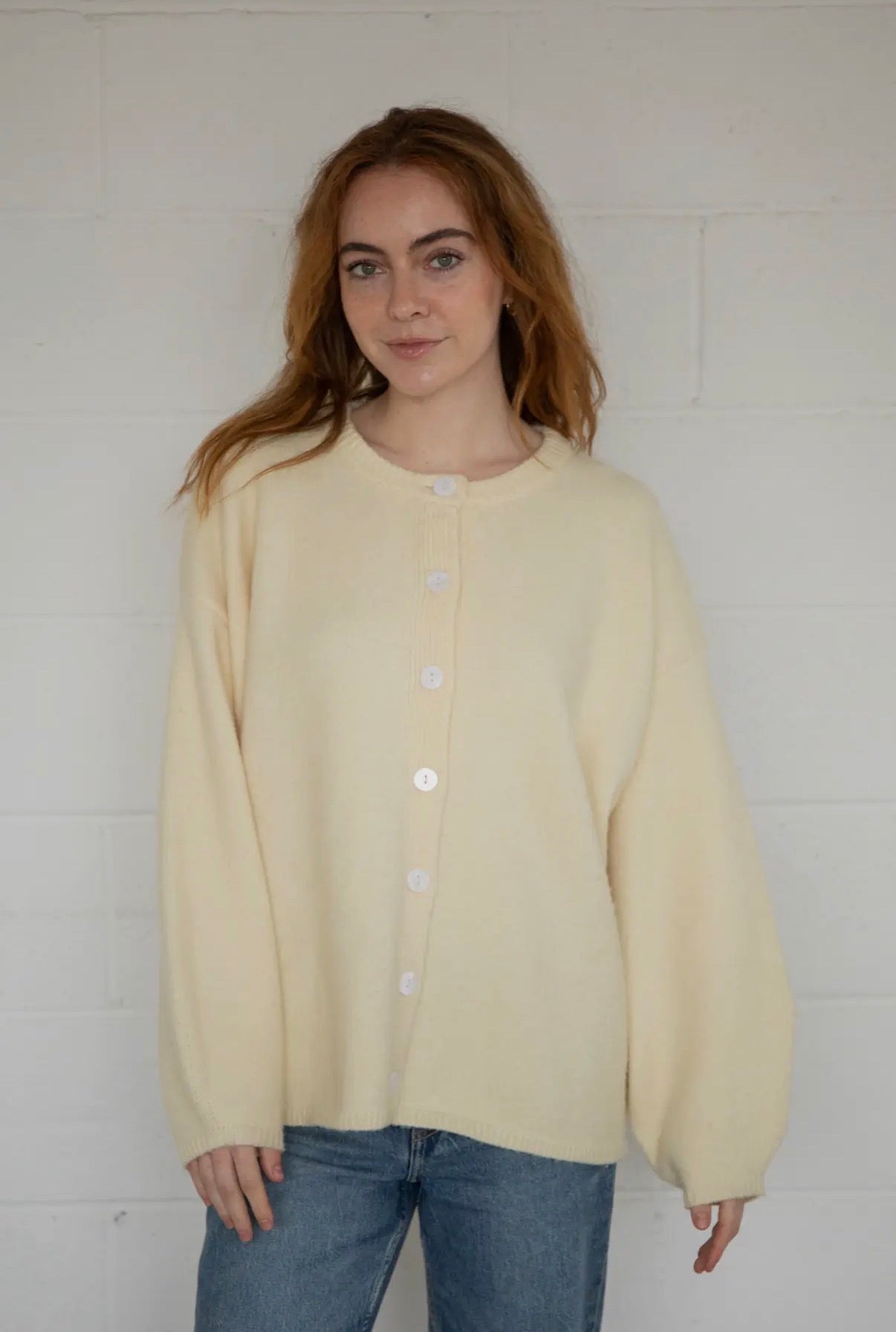 Butter Yellow Button Cardigan