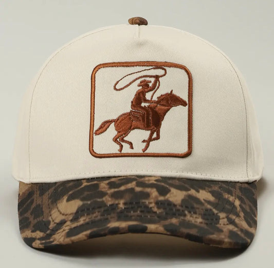 Cowboy Patch Leopard Hat