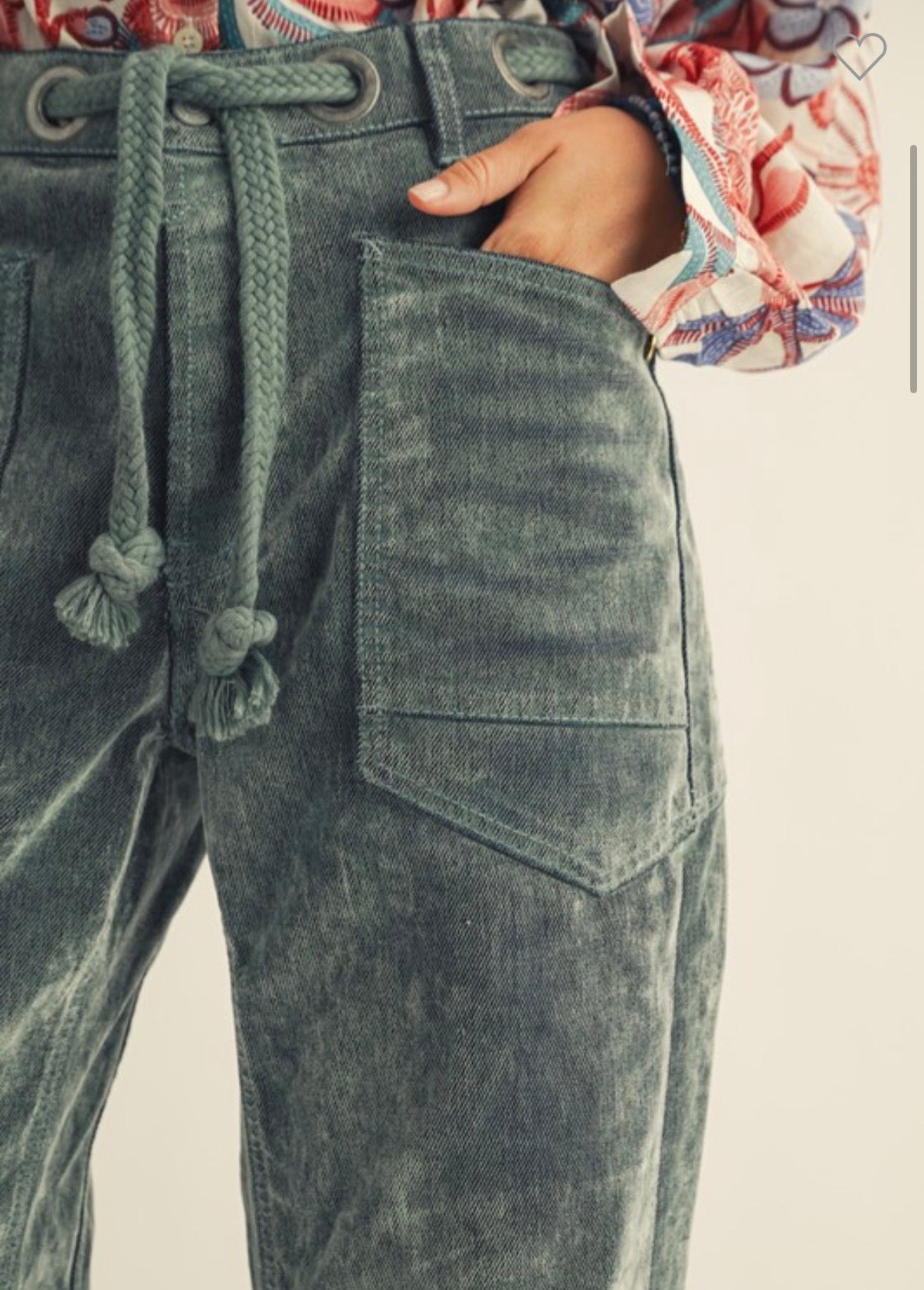 Teal Velvet Corduroy Pants